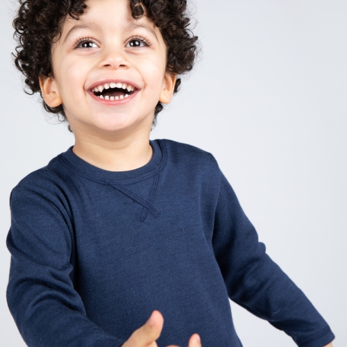Children\'s Interlock Sweatshirt in Wool and Silk