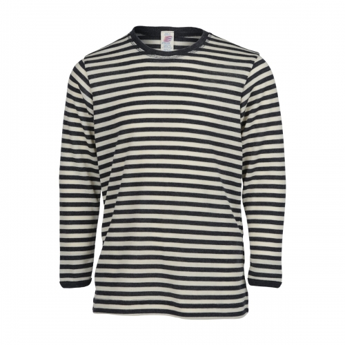 Children's Stripy Long-Sleeved Top in Merino Wool and Silk