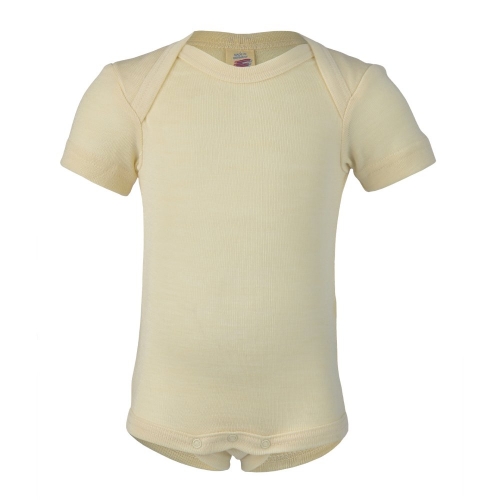 Silk & Wool Blend Baby-body, Short-sleeved Silk & Wool Blend Baby-body, Short-sleeved