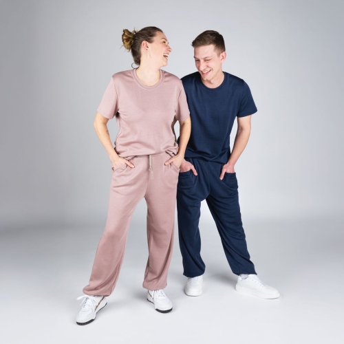 Unisex Interlock Sweatpants in Wool and Silk Unisex Interlock Sweatpants in Wool and Silk