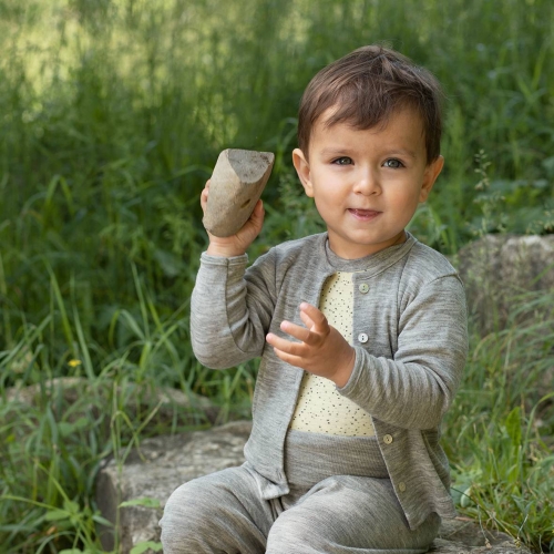 Baby Cardigan in Organic Merino Wool & Silk