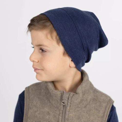 Fine Rib Organic Wool & Silk Beanie