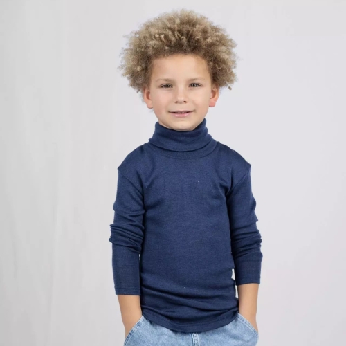 Children's Merino Wool and Silk Polo-neck Vest top