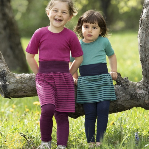 Stripy Skirt in Organic Wool & Silk