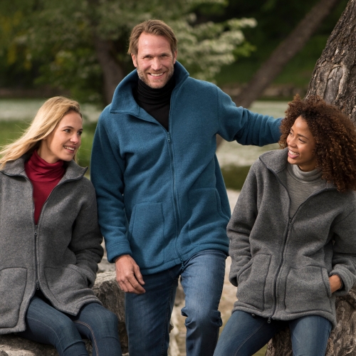 Adult's Organic Merino Wool Fleece Jacket With Cuffs