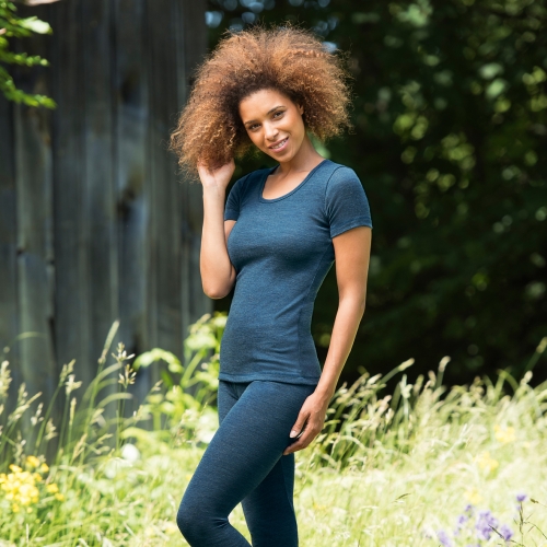 Women's Short Sleeved Tee in Merino Wool Silk Blend [704870] - £40.80 :  Cambridge Baby, Organic Natural Clothing