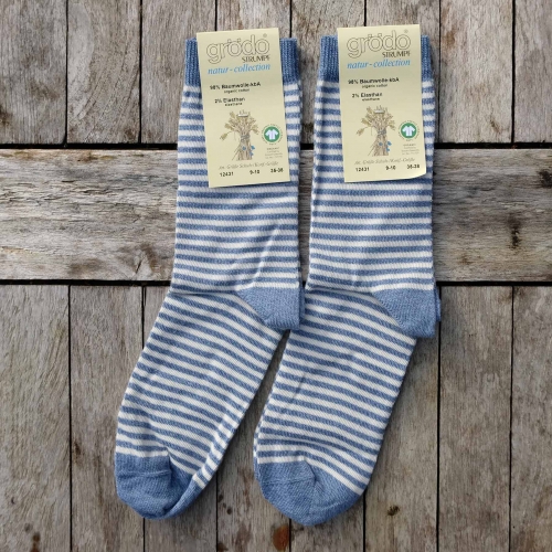 2Pack Stripy Children's Socks in Organic Cotton Comfy Stripy