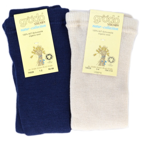 Pure Organic Wool Footless Tights for Children