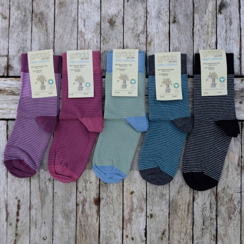 2-Pack Adult Stripy Socks in Organic Cotton