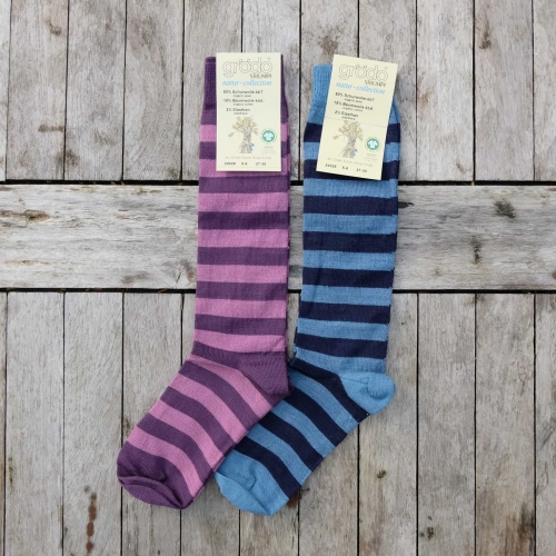 Children's Knee Length Socks in Organic Wool and Cotton