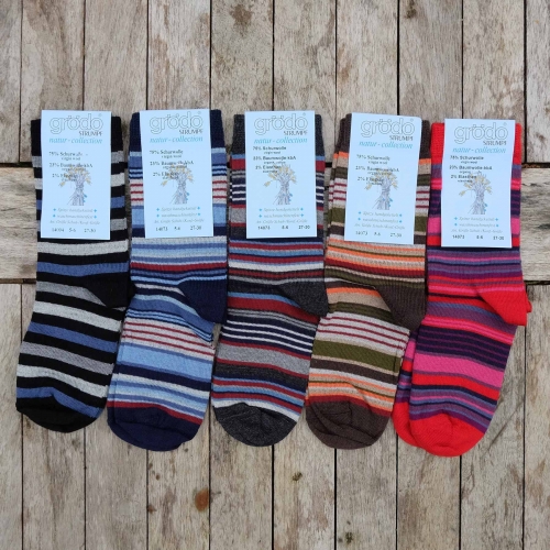 2-Pack Stripy Machine-Washable Wool Rich Socks for Children
