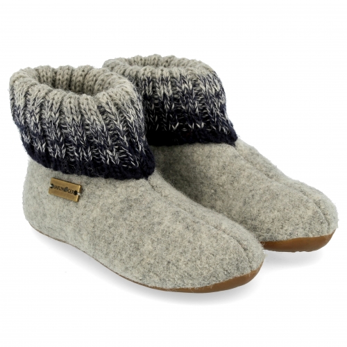 Children's Boiled Wool Slipper with Rubber Sole
