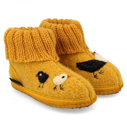 haflinger childrens boiled wool slippers