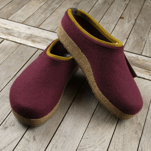 Slippers in Felted Wool with Cork & Latex Sole