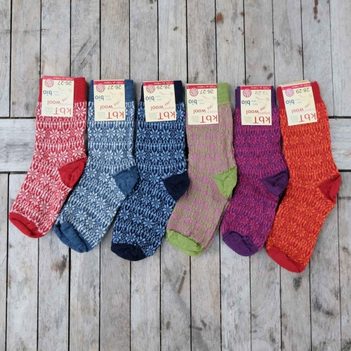 Children's Starry Fair-Isle Socks in Organic Wool