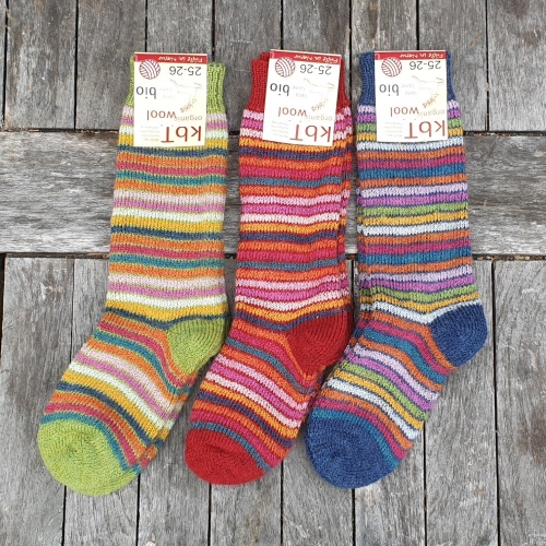 Children's Stripy Organic Wool Terry Socks Children's Stripy Organic Wool Terry Socks
