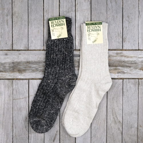 Hirsch Natur Ribbed Socks for Babies and Children,100% Organic Wool 