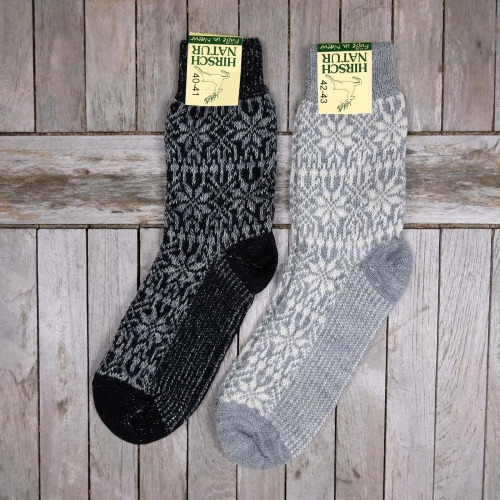 Adult's Organic Wool & Linen Starry Fair-Isle Socks