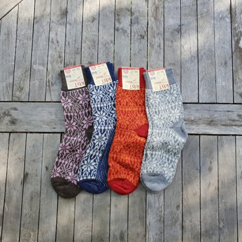 Starry Fair-Isle Socks in Thick Organic Wool Starry Fair-Isle Socks in Thick Organic Wool
