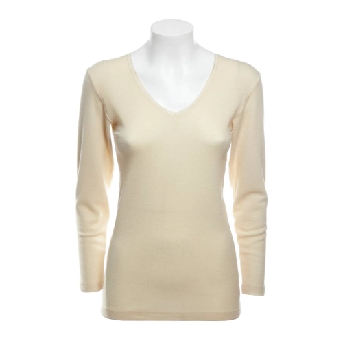Women's 100% Tussah Silk Long-Sleeved V-Neck Vest Top