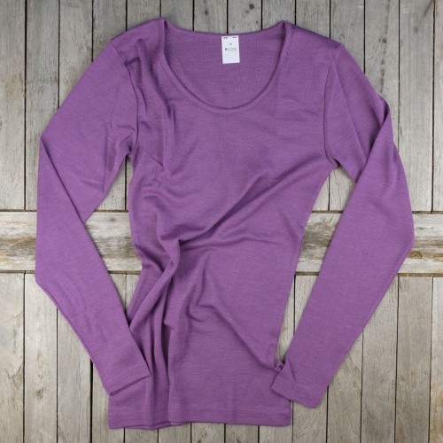 Women's Long-Sleeved Vest in Organic Merino Wool and Silk