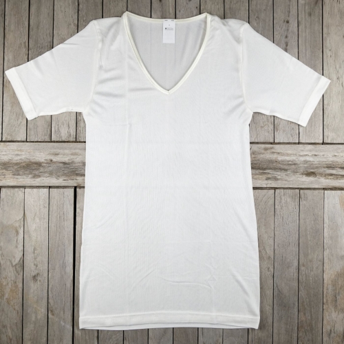 Women's Short-Sleeved Vest in 100% Mulberry Silk