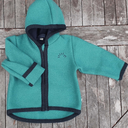 Boiled Organic Wool Hooded Jacket With Cuffs Boiled Organic Wool Hooded Jacket With Cuffs