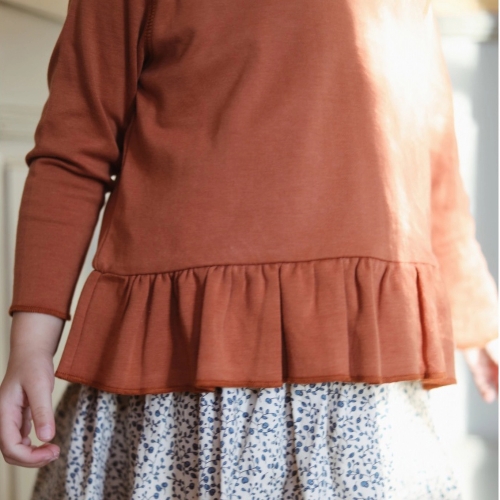 Incredibly Soft Supima Organic Cotton Ebi Frill Blouse Incredibly Soft Supima Organic Cotton Ebi Frill Blouse