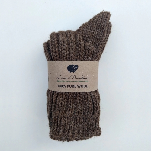 Rustic chunky children's socks in un-treated wool