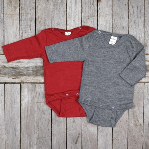 Long-Sleeved Baby-Body in Organic Wool & Silk