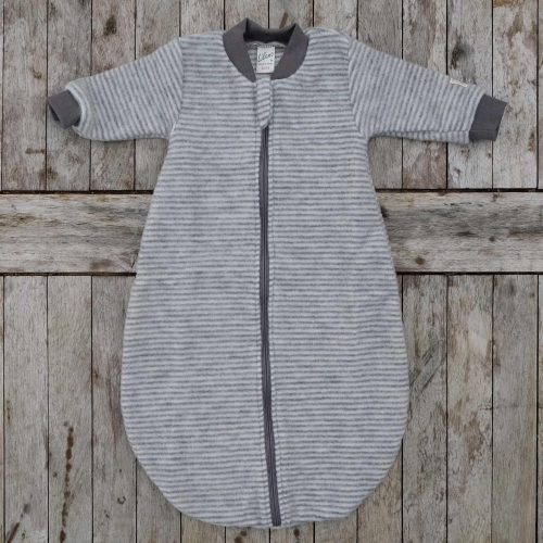 Stripy Long Sleeved Organic Merino Brushed Terry Sleeping Bag