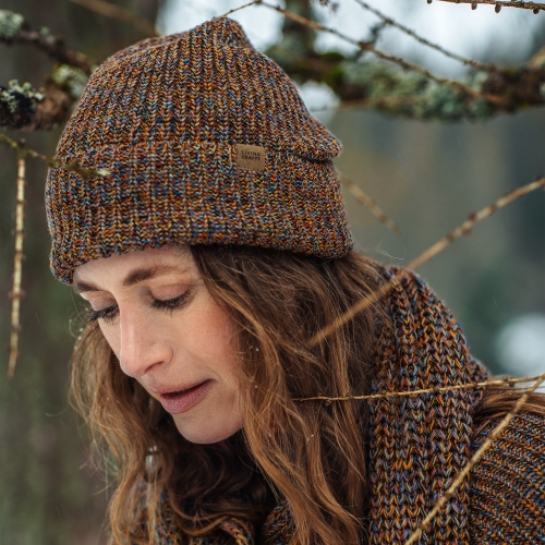 Colourful Ribbed Beanie in Organic Cotton