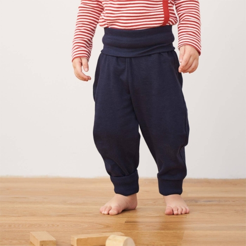 Organic Cotton Baby Trousers with Foldable Waistband and Cuffs