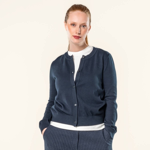 Women's Scara Cardigan in Fine Knit Organic Cotton