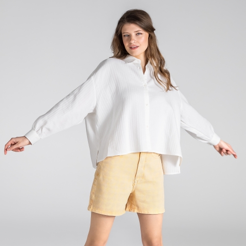 Women's trueStory Seersucker Beline Blouse in Organic Cotton