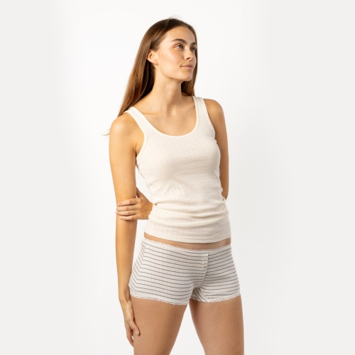 Striped Pointelle Hipster Briefs in Organic Cotton