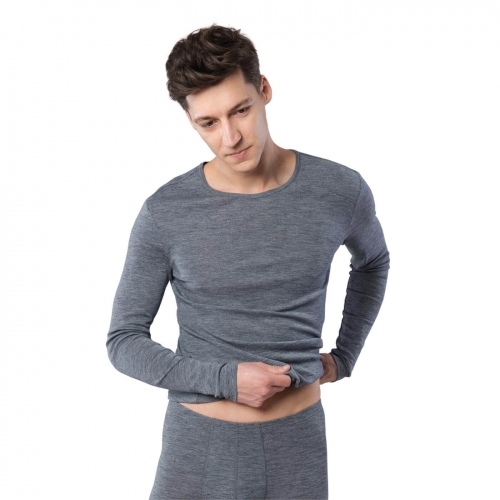Men's Long-Sleeved Organic Wool & Cotton Shirt