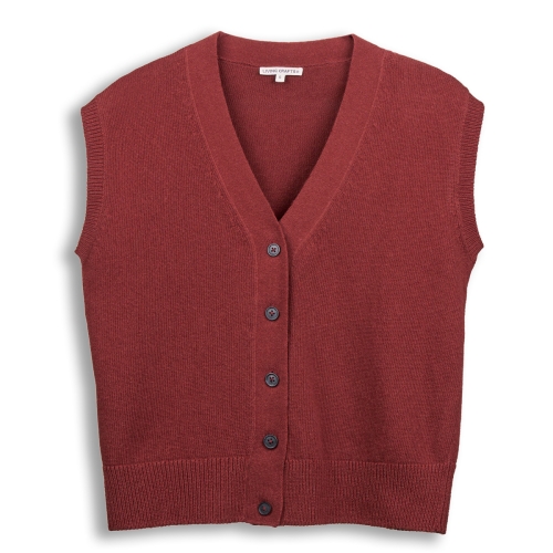 Women’s Button-Up Knitted Waistcoat in Organic Cotton & Wool Women’s Button-Up Knitted Waistcoat in Organic Cotton & Wool
