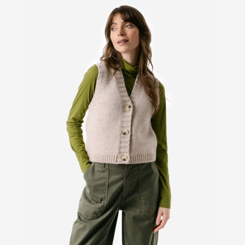 Women's Birte Button-Up Waistcoat in Organic Wool Women's Birte Button-Up Waistcoat in Organic Wool