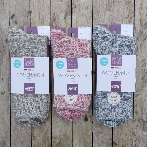 Adult's Thermal Ribbed Socks In Wool and Cotton