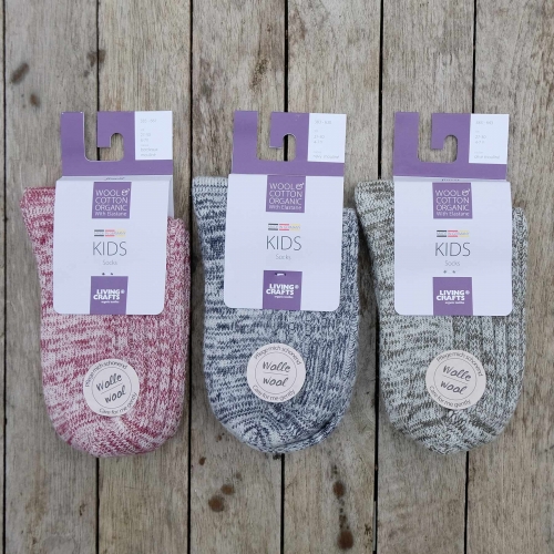 Children's Thermal Ribbed Socks in Wool & Cotton