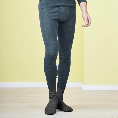 Men's Organic Wool & Silk Long Johns with Fly