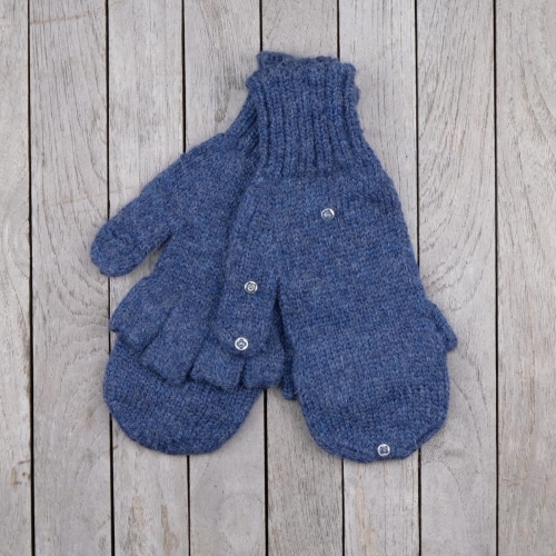 Adult's Fingerless Gloves with Fold-Over Mittens in Baby Alpaca Adult's Fingerless Gloves with Fold-Over Mittens in Baby Alpaca