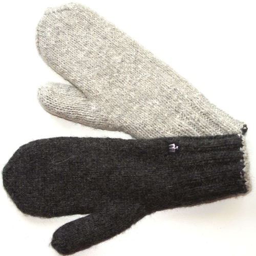 Adult's Reversible Mittens in 100% Baby Alpaca Adult's Reversible Mittens in 100% Baby Alpaca