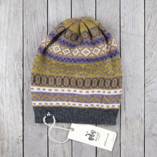 Classic Andean Style Knitted Alpaca Hat