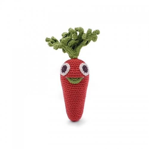 Charlotte Carrot Hand Crocheted Rattle