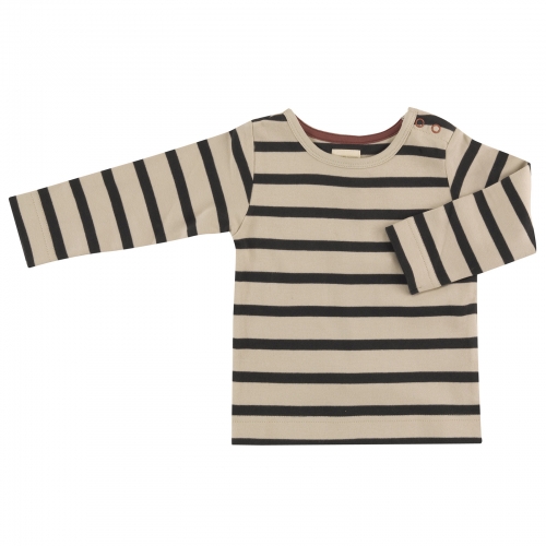 Long Sleeved Breton Striped Baby Tee