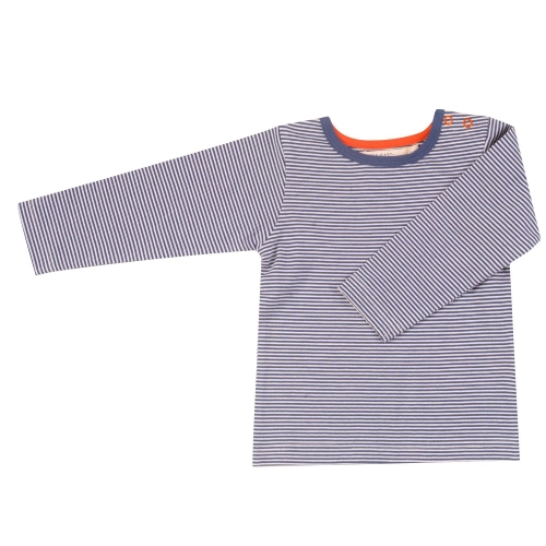 Organic Cotton Fine Stripe Long-Sleeved Shirt