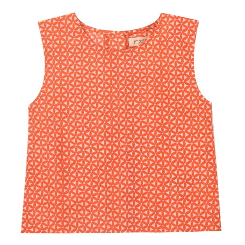 Block Print Sleeveless Top in Organic Cotton