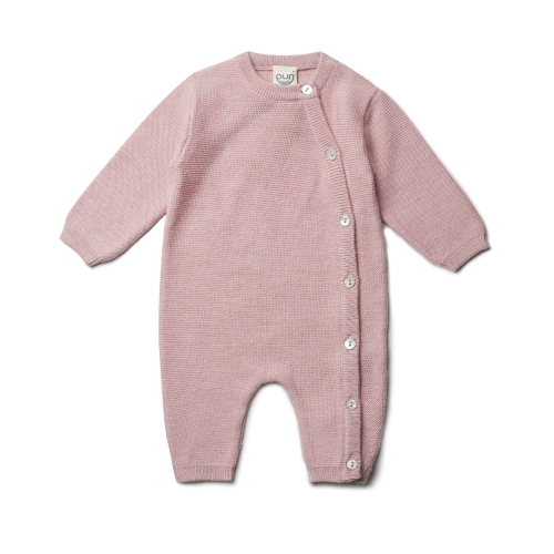 Soft Knitted Overall in Organic Merino Wool and Silk